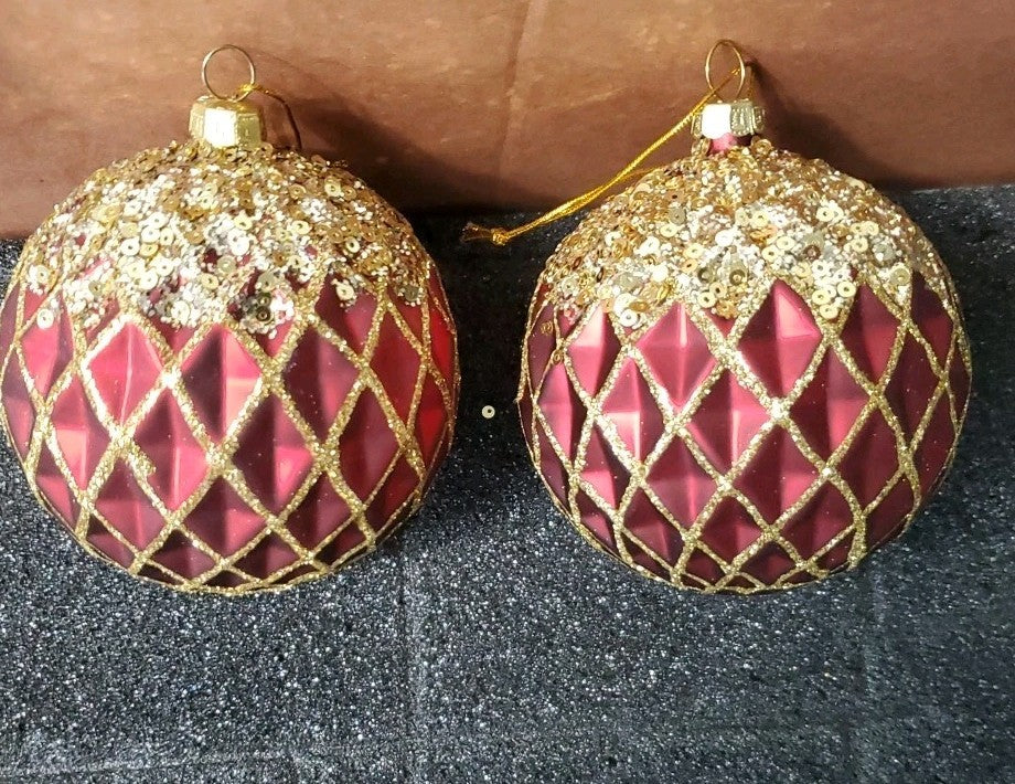 Balsam Hill Brilliant Bordeaux Ornament Set Of 11 Red Beautiful
