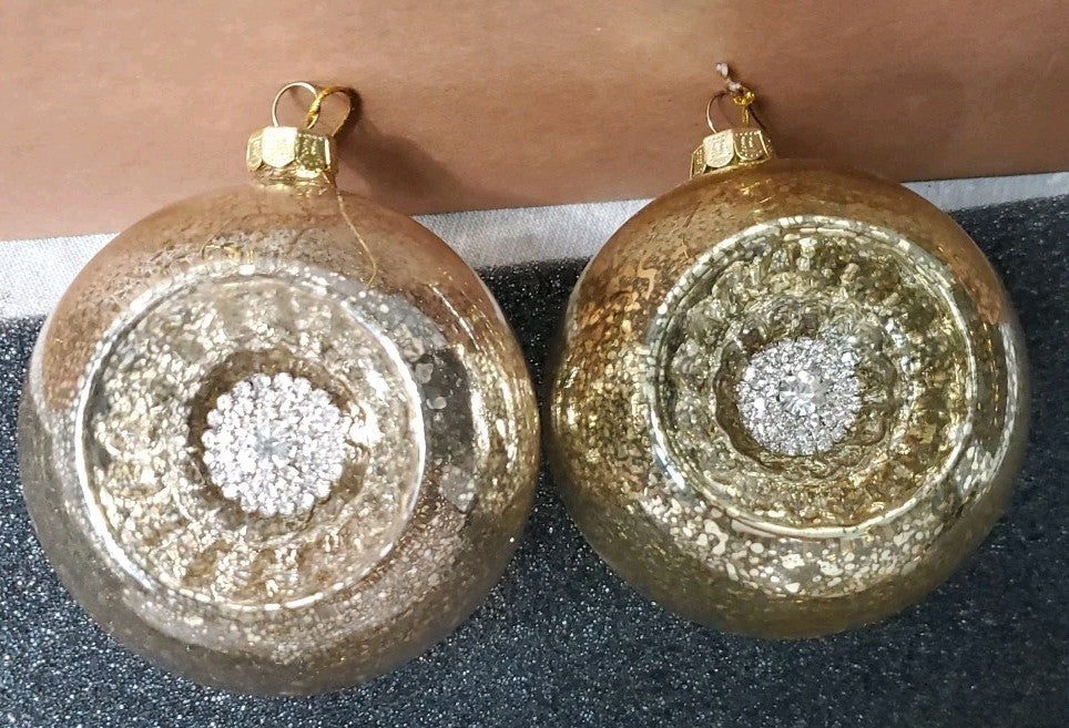 Balsam Hill Ornament Set Of 10 Beautiful Set Ornaments For Trees Gold Color