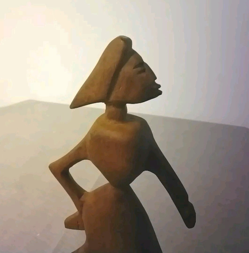 Vintage Wood Carved Woman Mid Century Modern