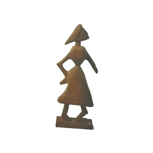 Vintage Wood Carved Woman Mid Century Modern