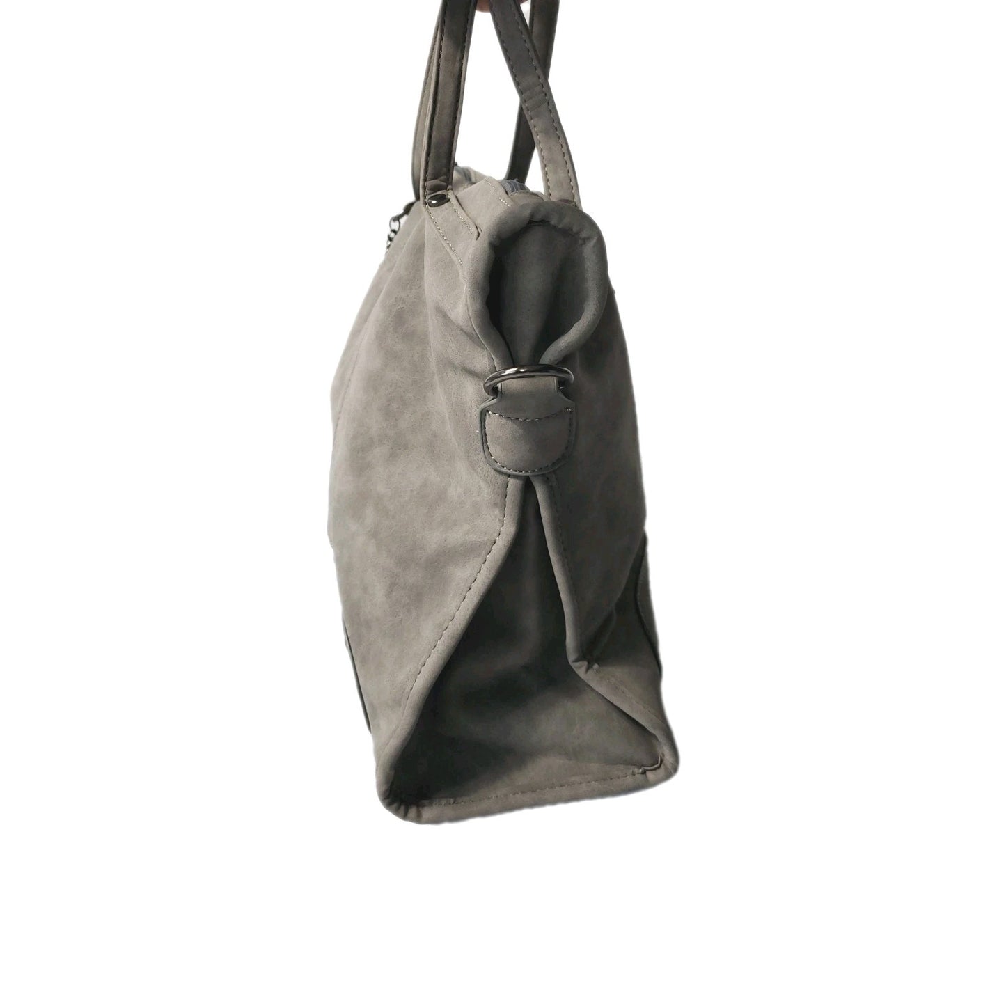 Large Rivet Purse Hand Bag Suede Leather New With Dust Cover
