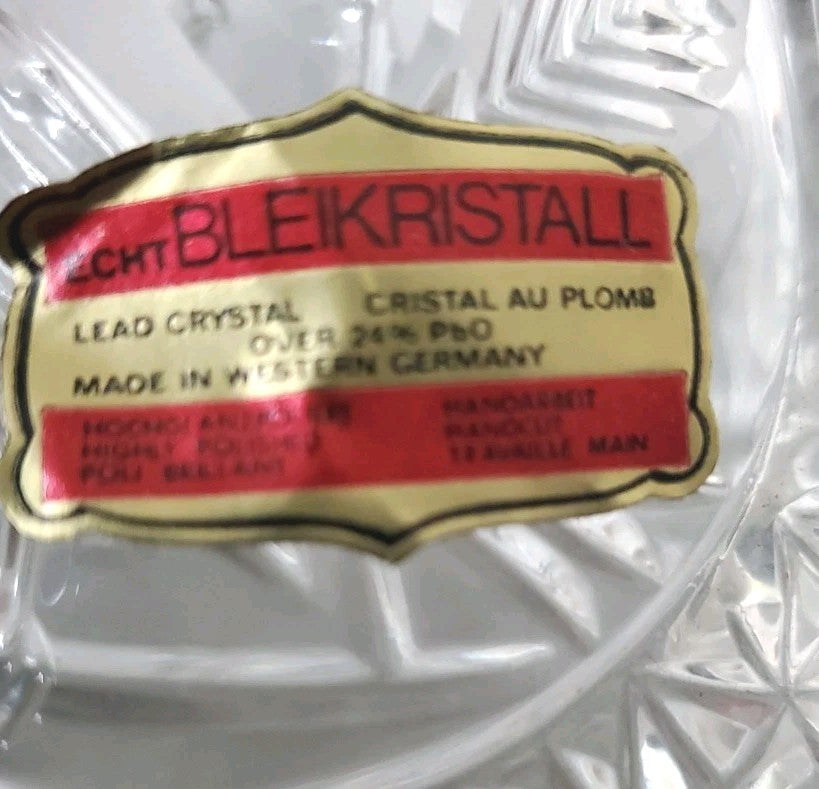 Over 24% Echt Bleikristall Crystal Bell 8" Tall Made In W. Germany Brid Design