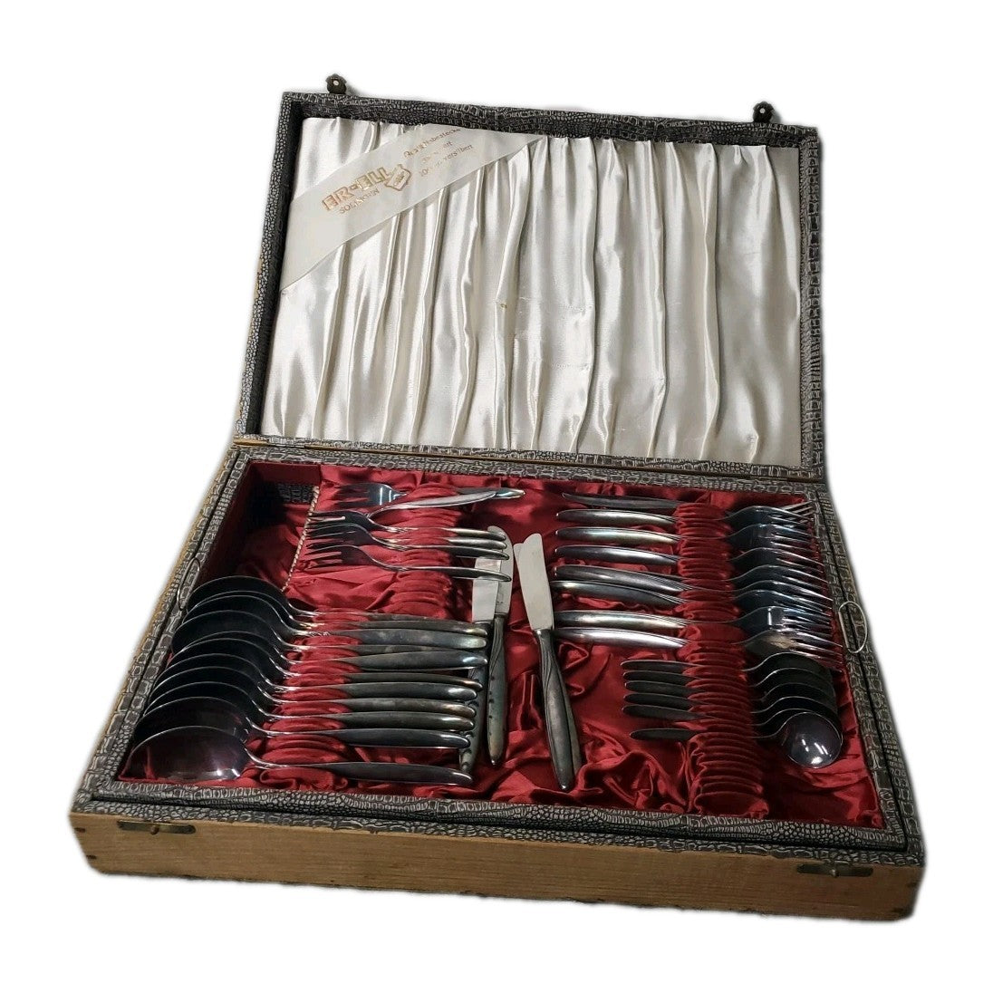 Vintage OKA 36 Piece Set With Case 90-45 Silver Flatware Set