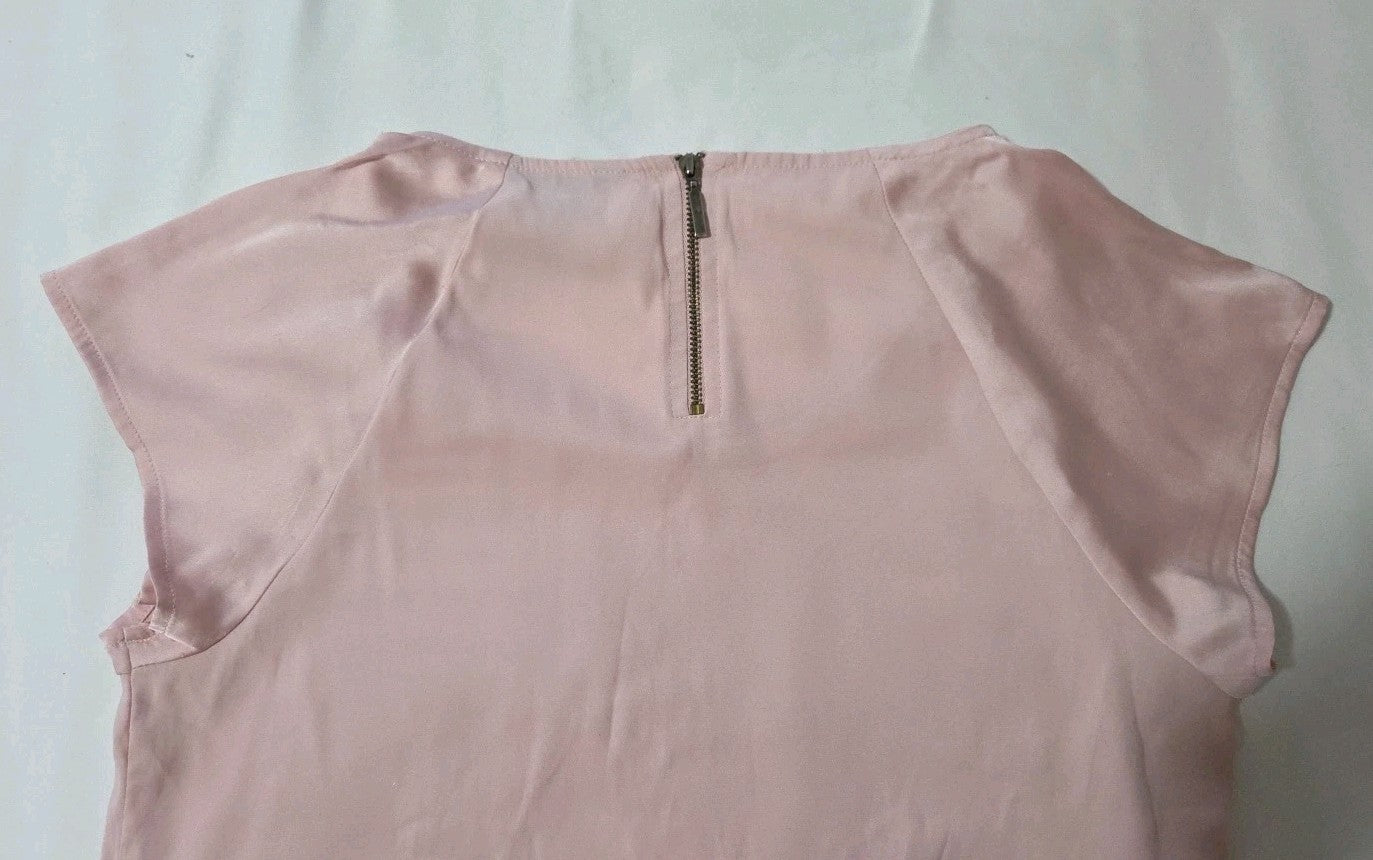 Express Shirt Women's Xs Blush And S Black Top Short Sleeve Blouse .