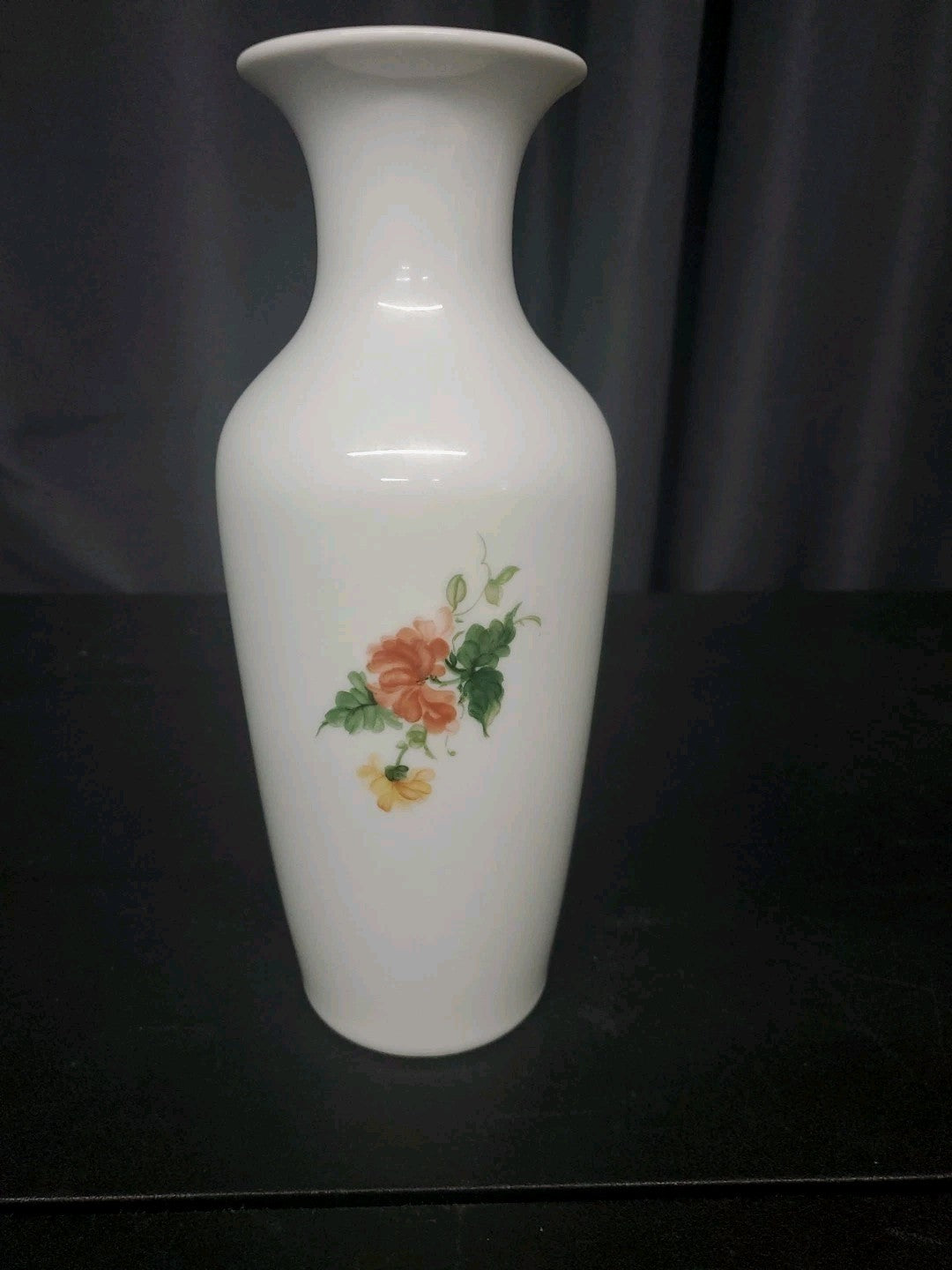 VINTAGE Kaiser Lauriane Golden Crown E & R FLORAL VASE 10"