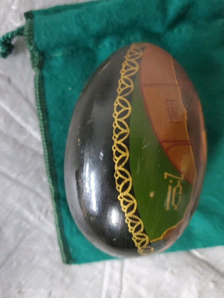 Vintage Russian Orthodox Church Wood Lacquer Egg