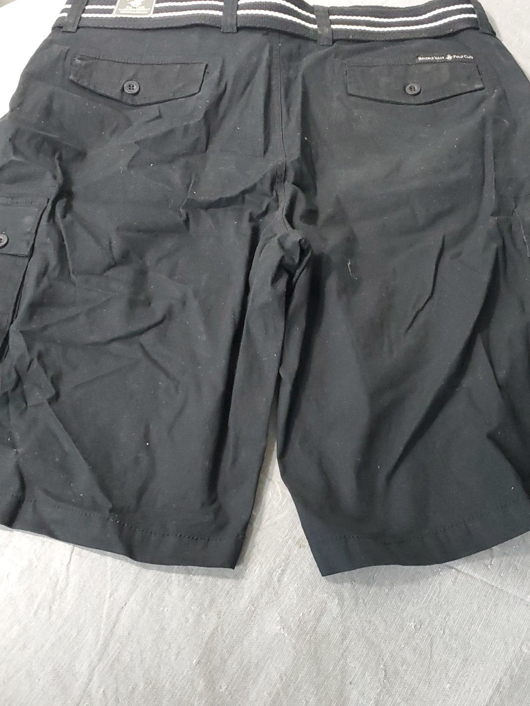 Beverly Hills Polo Club Black Shorts Size 38w Stretch With Belt