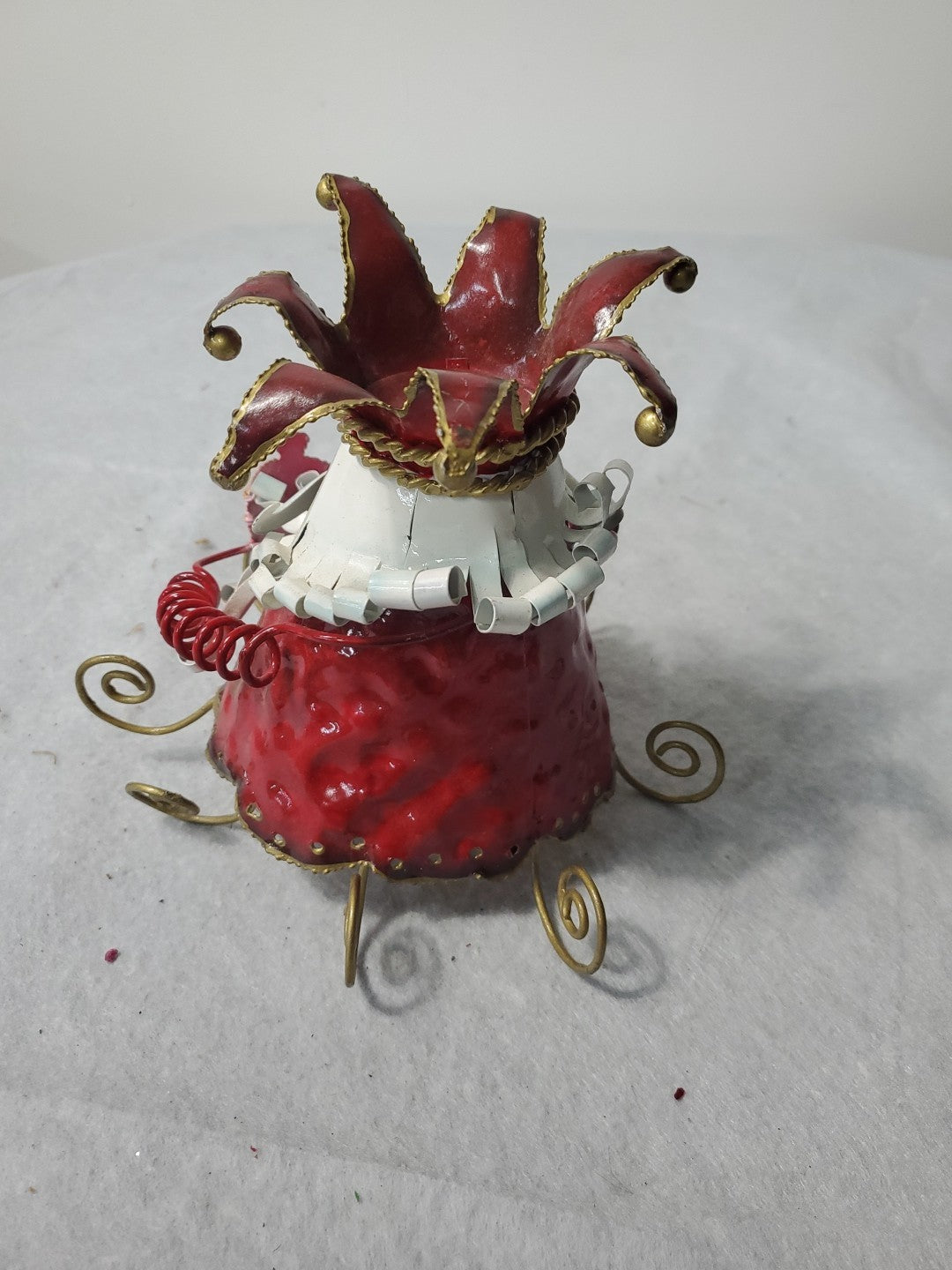 Vintage Santa Candle Holder Metal Rare