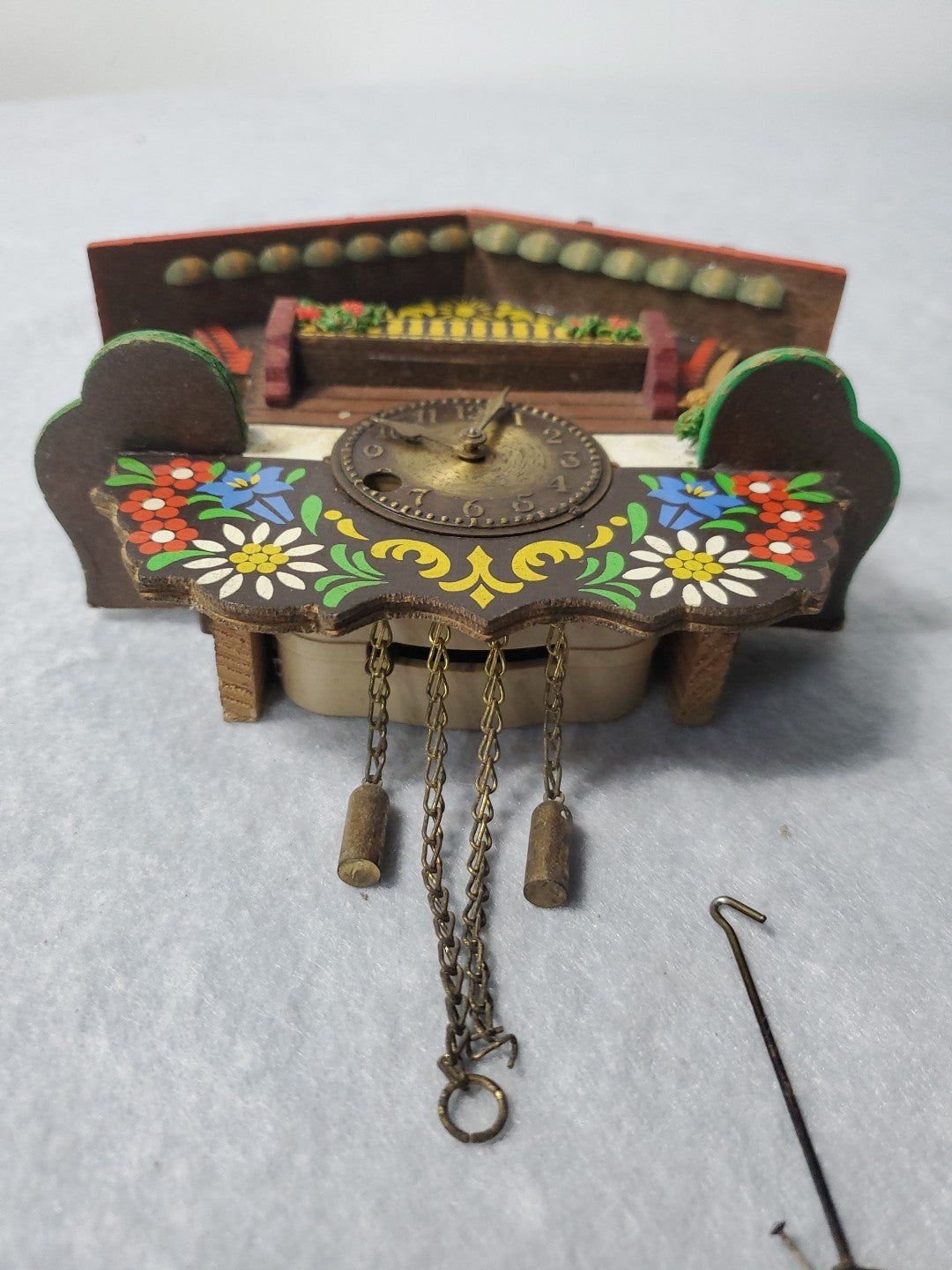 Vintage Small Mini Cuckoo Clock 4 Inch Made In Germany Without Key Untested