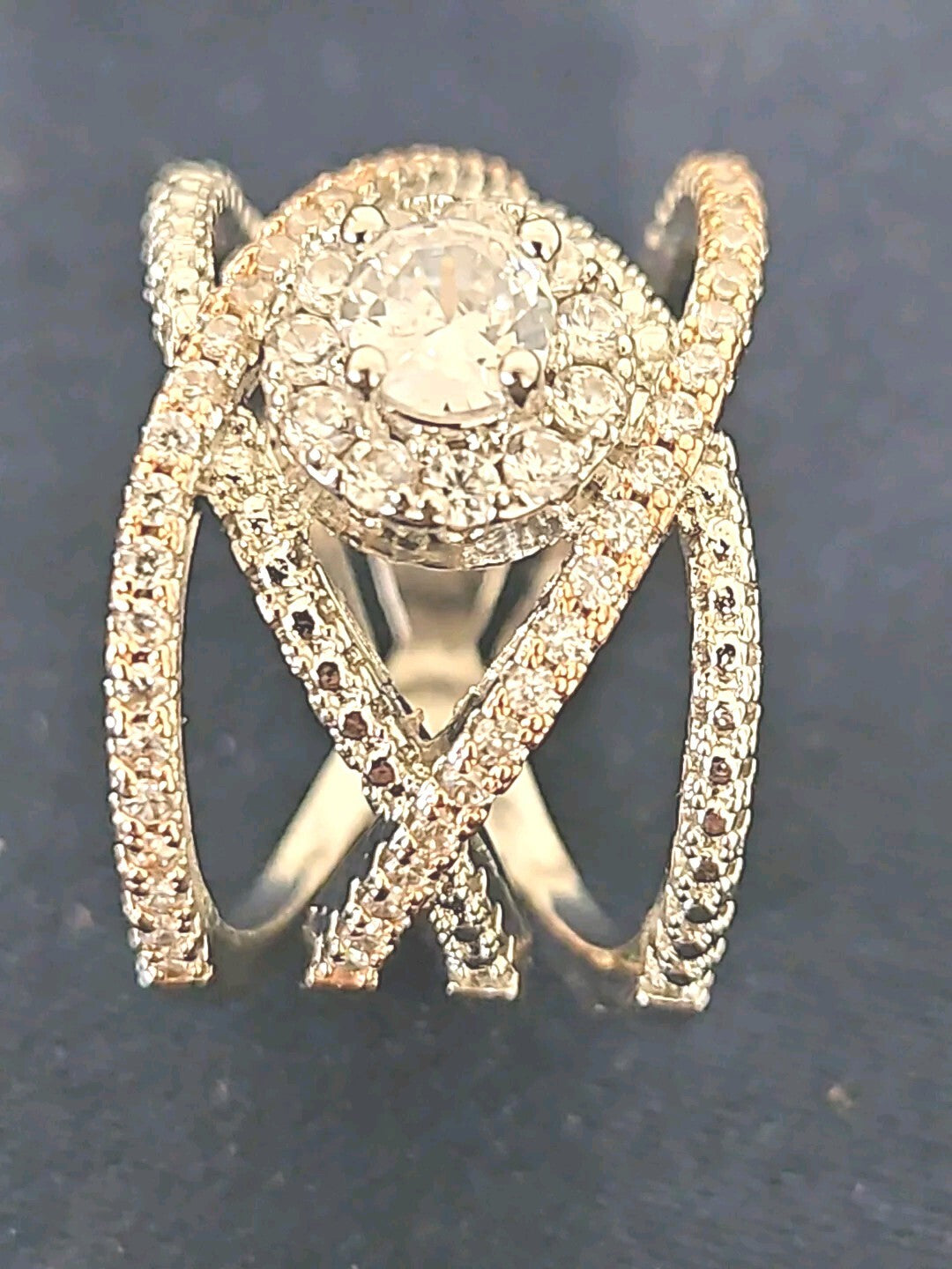 925 Sterling Silver Lab Created Separation Plated Rose Gold Color Ring Size 8