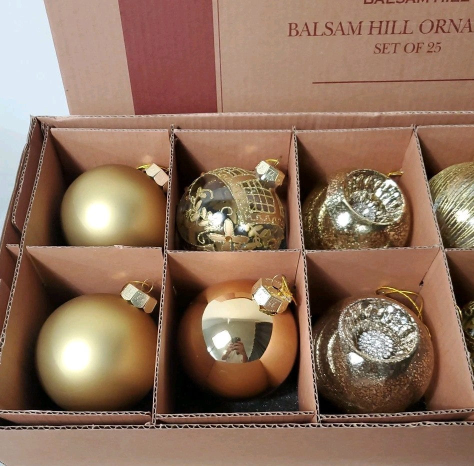 Balsam Hill Ornament Set Of 10 Beautiful Set Ornaments For Trees Gold Color