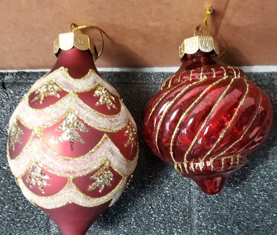Balsam Hill Brilliant Bordeaux Ornament Set Of 11 Red Beautiful