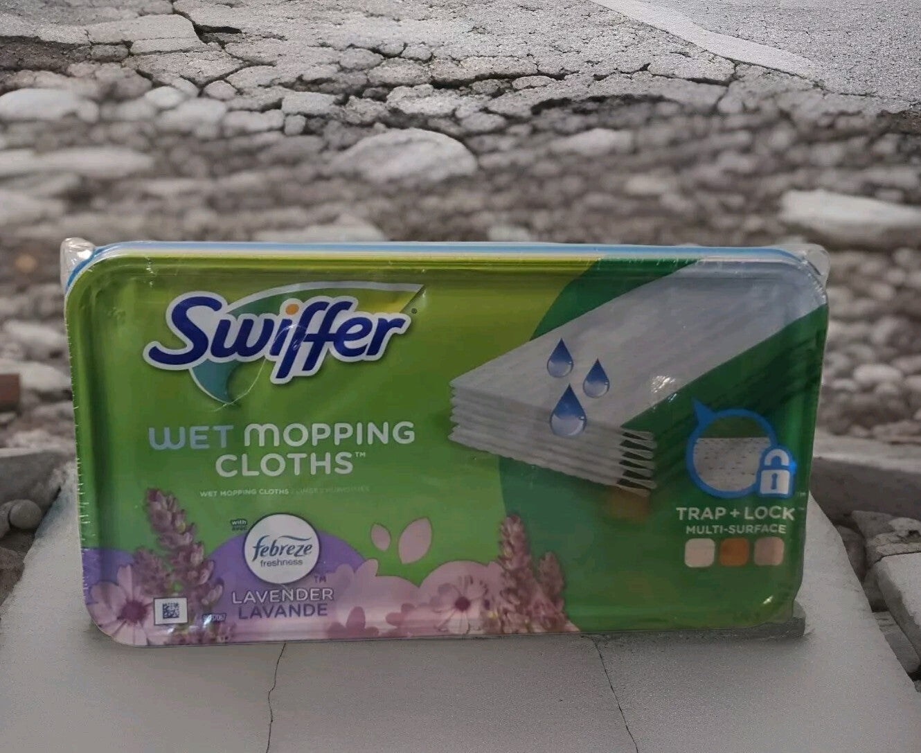 Swiffer Wet Mopping Cloths Refills Lavender 12 Wet Cloths For 10" X 8" Mop