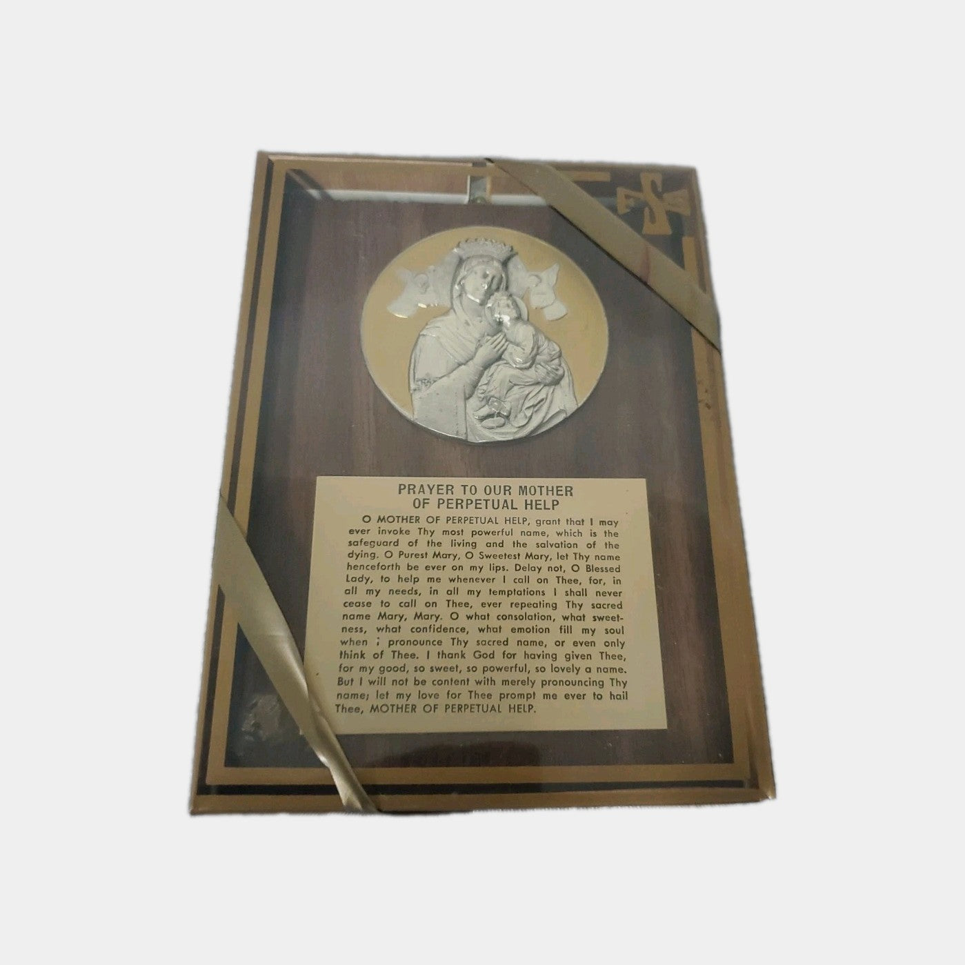 Vintage Religious Plaque Prayer To Our Mother Of Perpetual Help