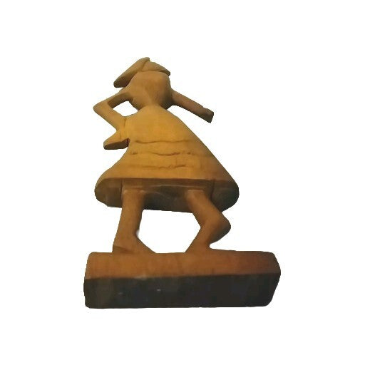 Vintage Wood Carved Woman Mid Century Modern