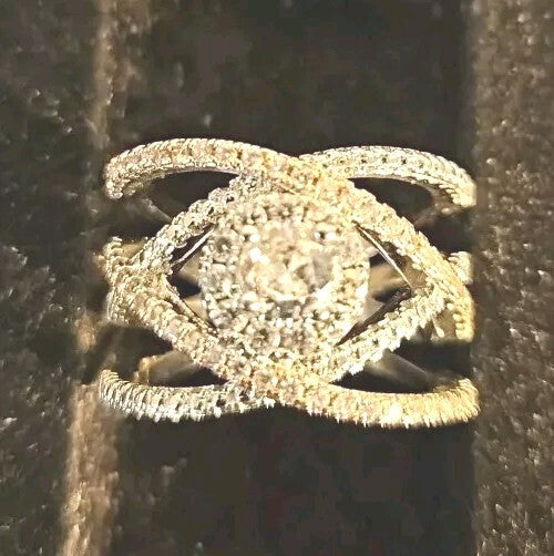 925 Sterling Silver Lab Created Separation Plated Rose Gold Color Ring Size 8