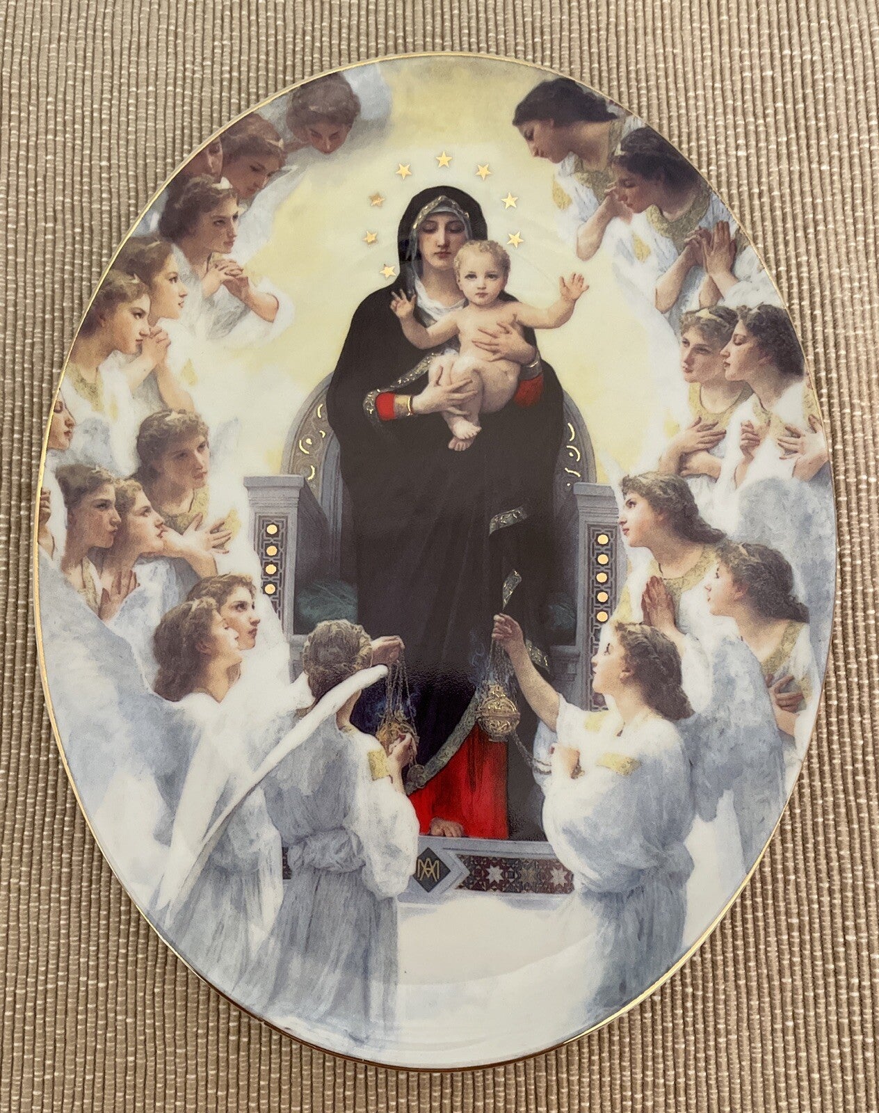 Madonna and Child Jesus Plate/Candle Shrine