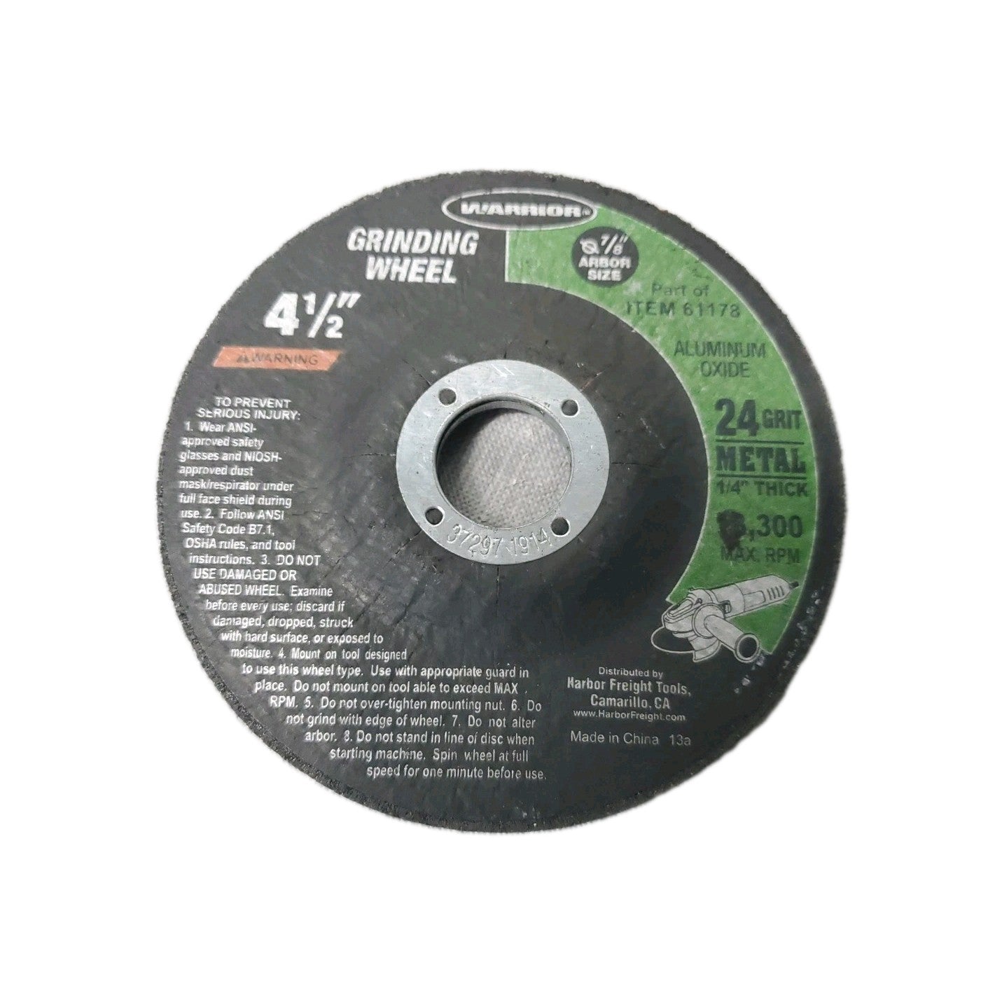 Warrior 4 1/2" Grinding Wheel 24 Grit