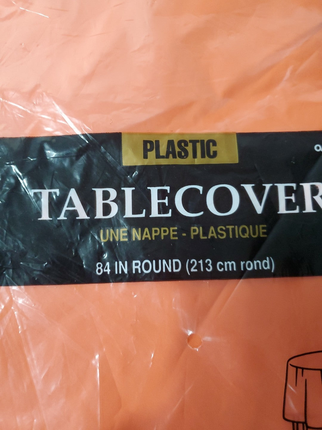 Amscan Plastic Table Cover Round 84"