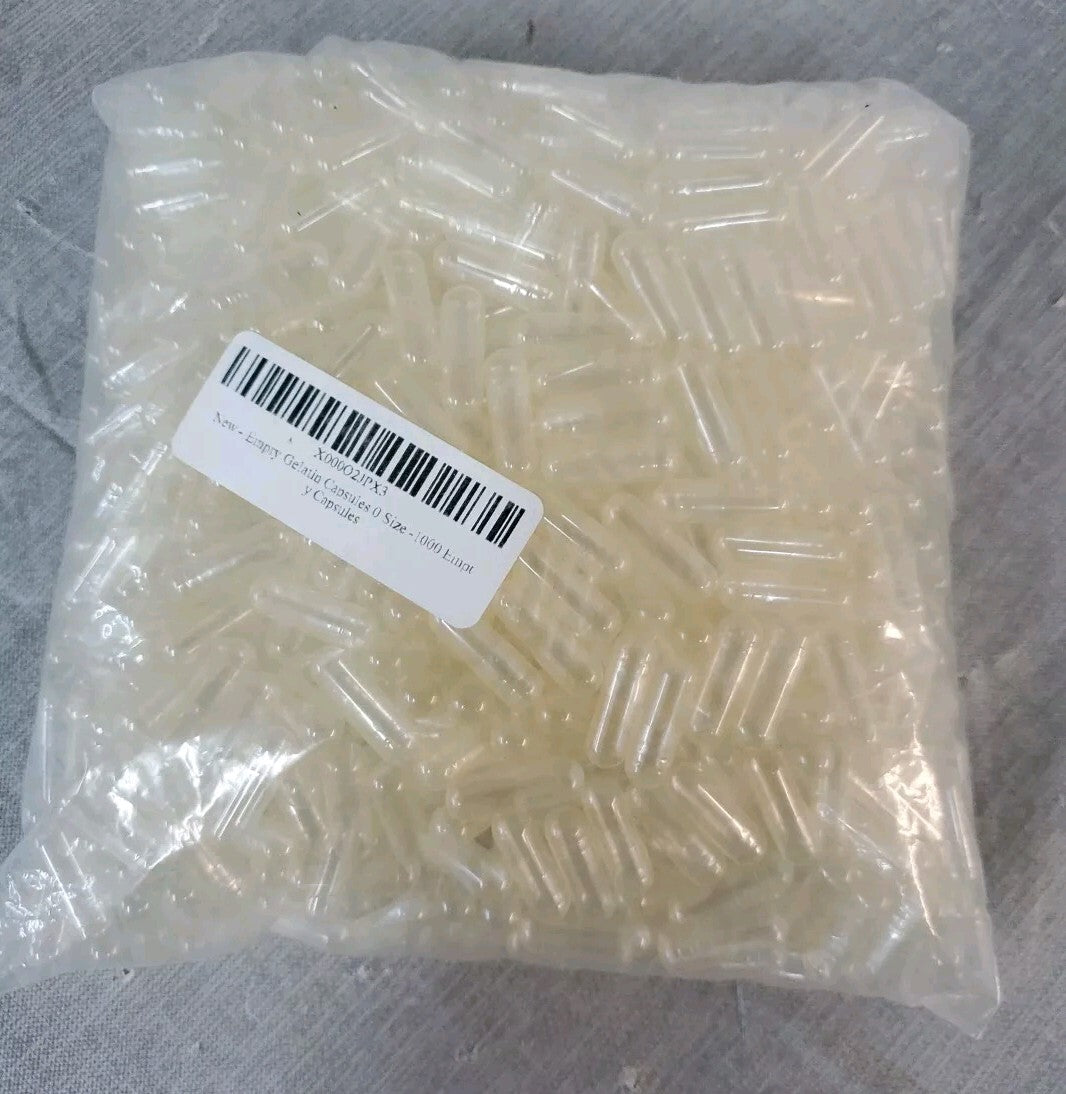 1000 empty gelatin capsules size 0