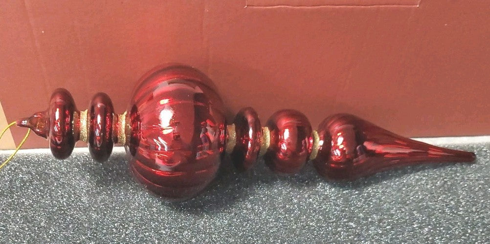 Balsam Hill Finial Ornaments Set Of 6 15" To 12" Long Red