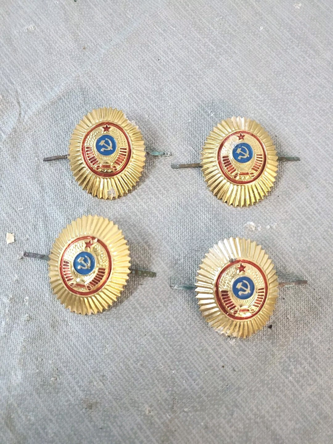 Vintage Soviet Badge Cap Lot Of 4