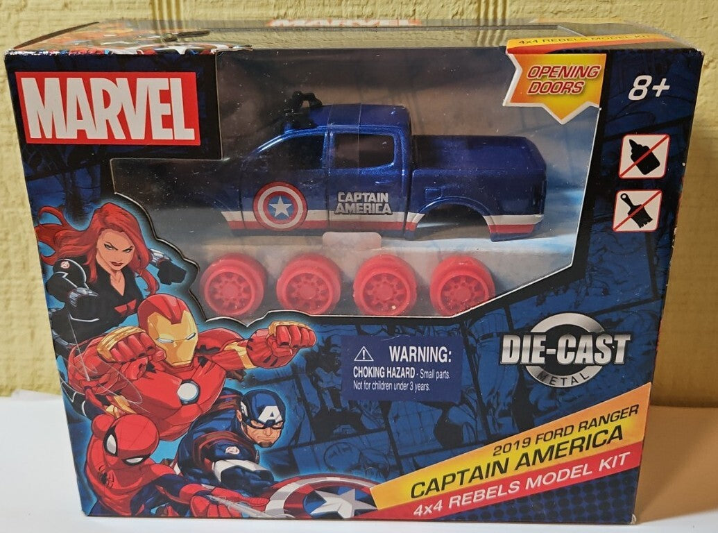 Marvel 2019 Ford Ranger CAPTAIN AMERICA 4x4 Rebels Model Kit! Die-Cast Metal!