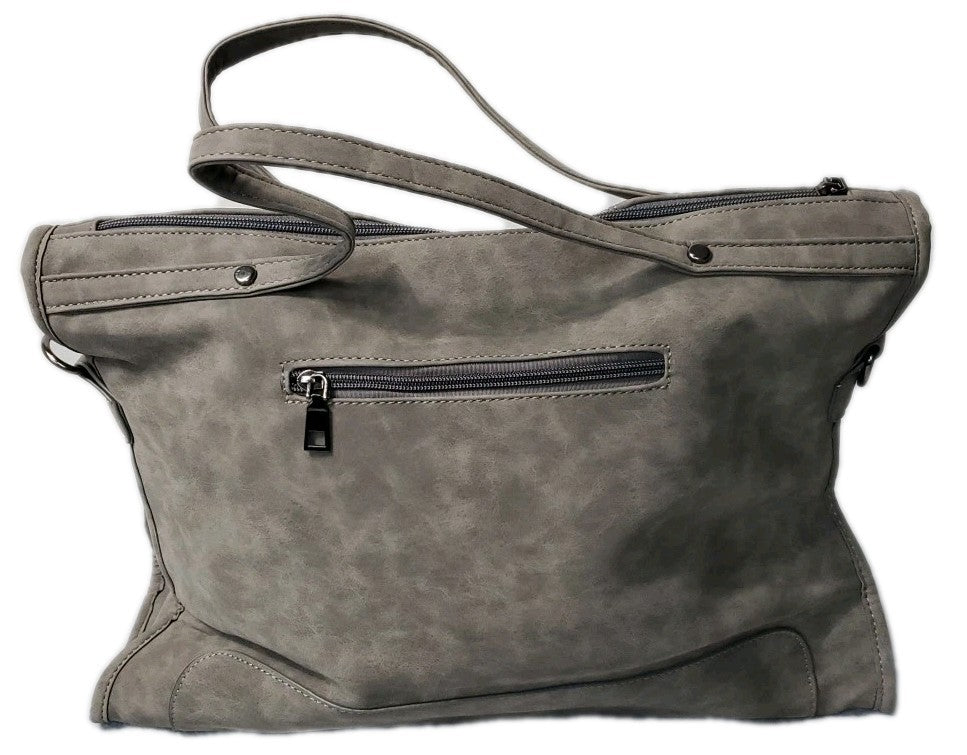 Large Rivet Purse Hand Bag Suede Leather New With Dust Cover