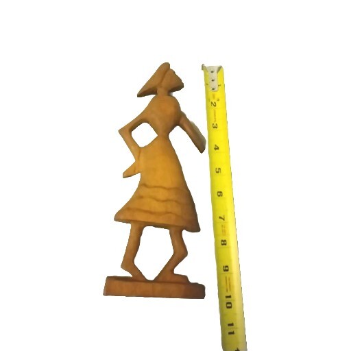 Vintage Wood Carved Woman Mid Century Modern