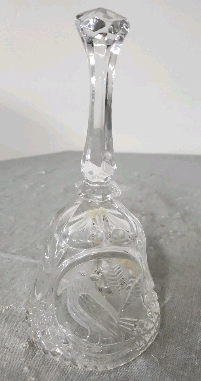 Over 24% Echt Bleikristall Crystal Bell 8" Tall Made In W. Germany Brid Design
