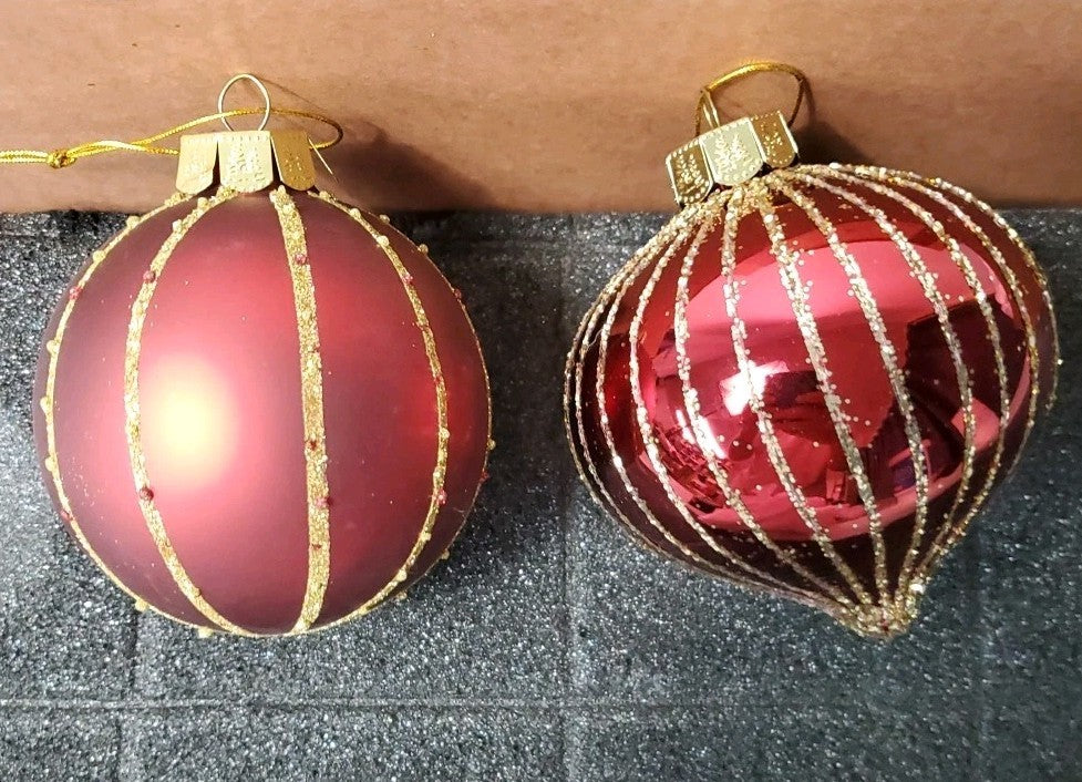 Balsam Hill Brilliant Bordeaux Ornament Set Of 11 Red Beautiful