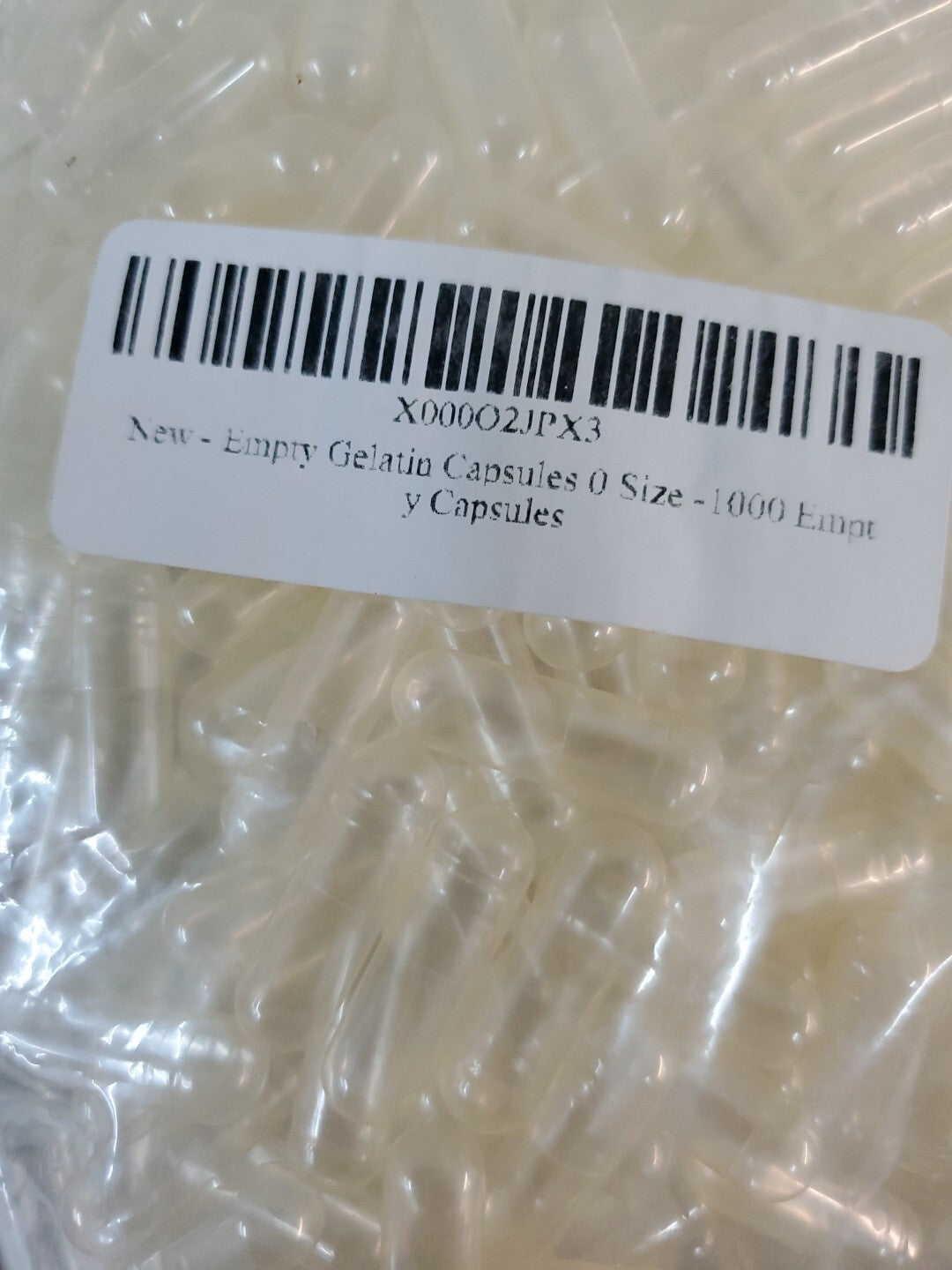 1000 empty gelatin capsules size 0