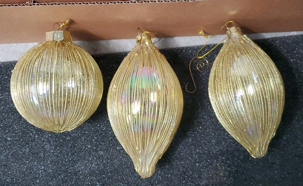 Balsam Hill Ornament Set Of 10 Beautiful Set Ornaments For Trees Gold Color