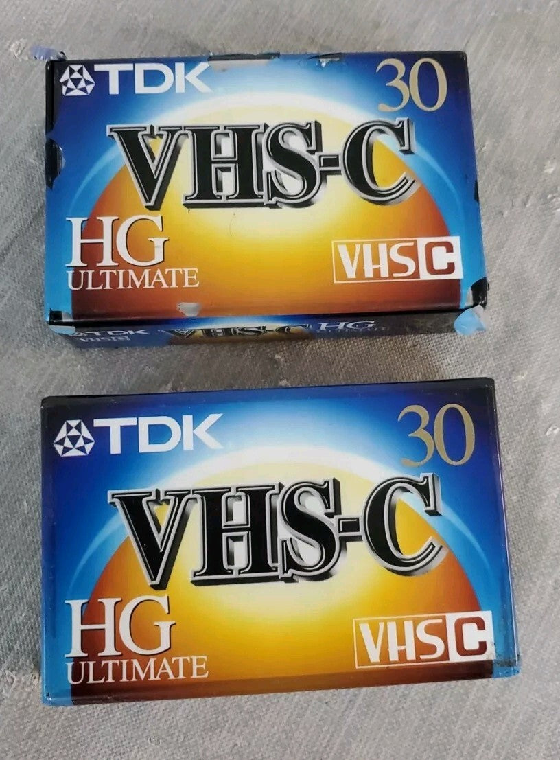 TDK VHS-C HG Ultimate 30 NEW NIP Blank Camcorder Video Cassette Tapes lot of 2
