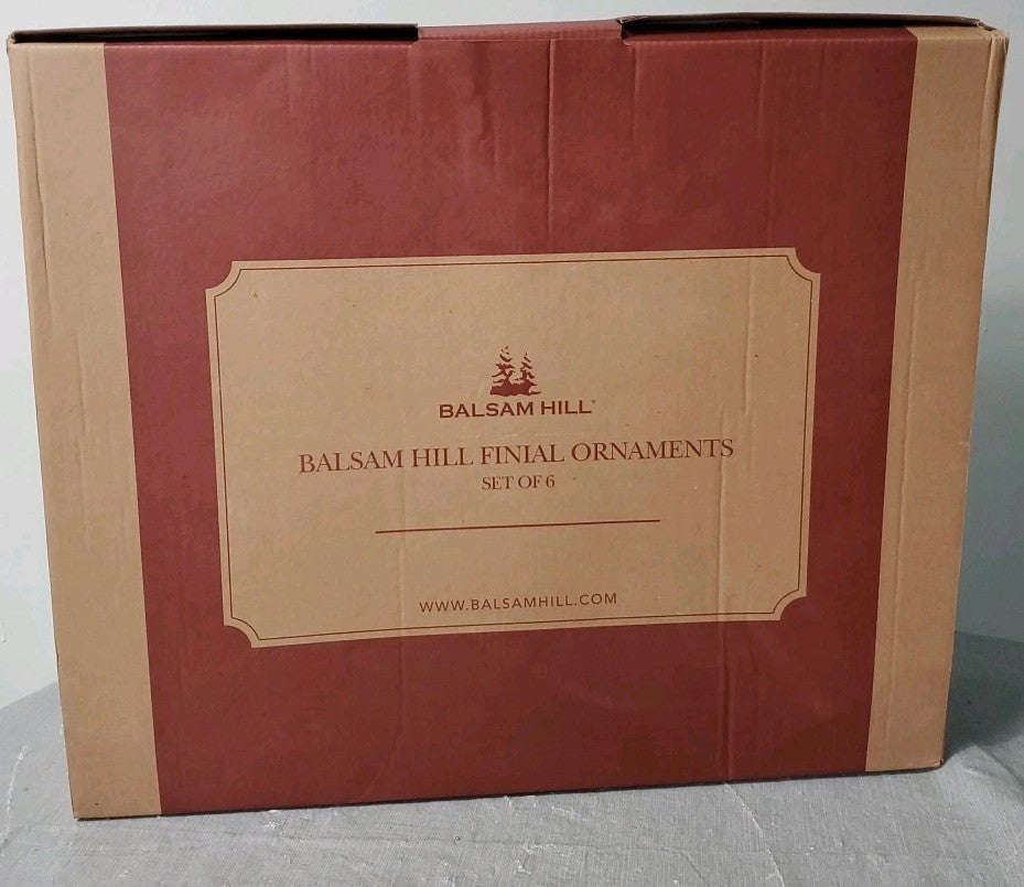 Balsam Hill Finial Ornaments Set Of 6 15" To 12" Long Red