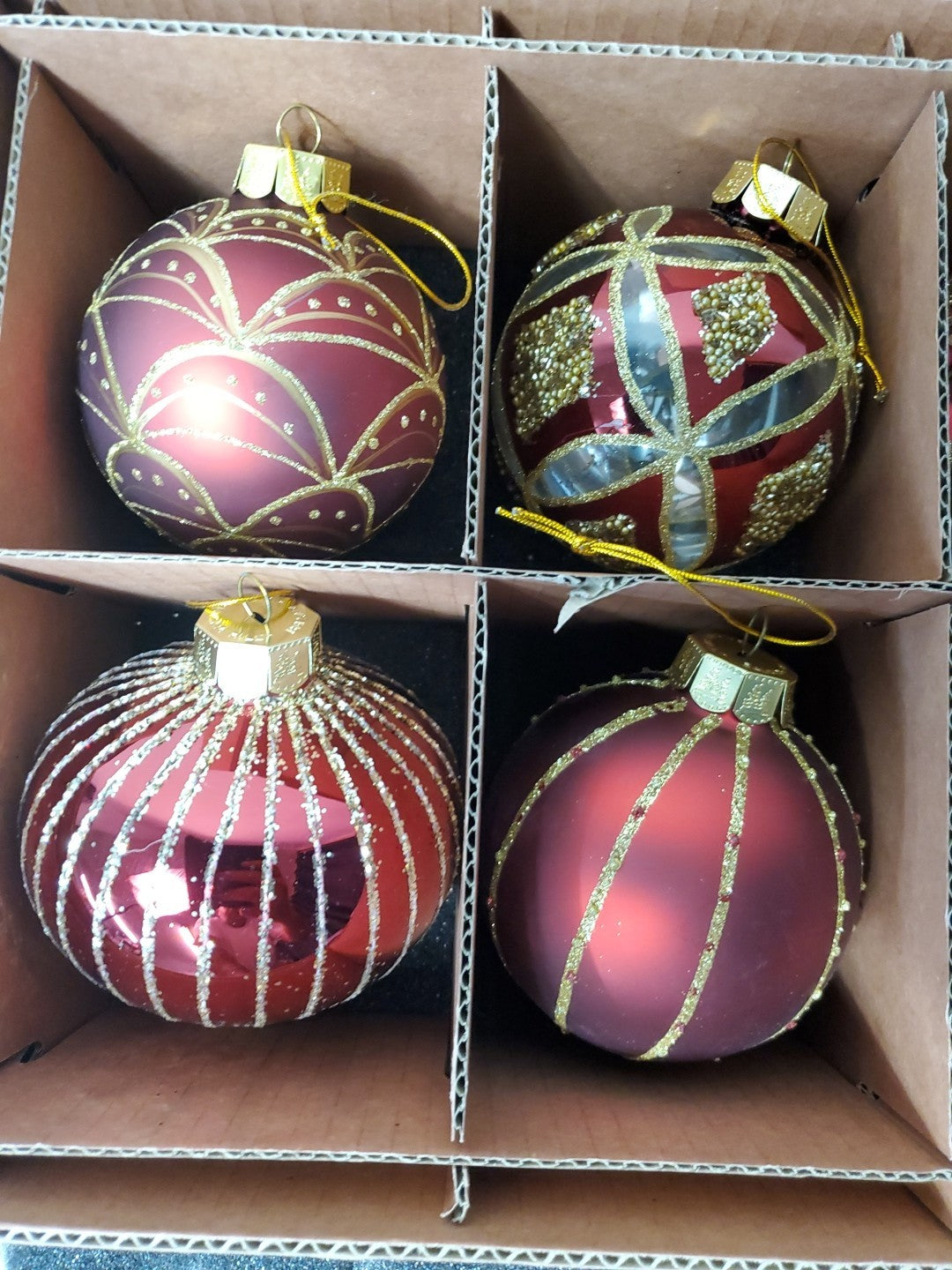 Balsam Hill Brilliant Bordeaux Ornament Set Of 11 Red Beautiful