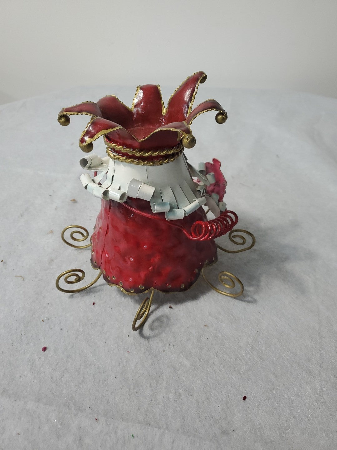 Vintage Santa Candle Holder Metal Rare