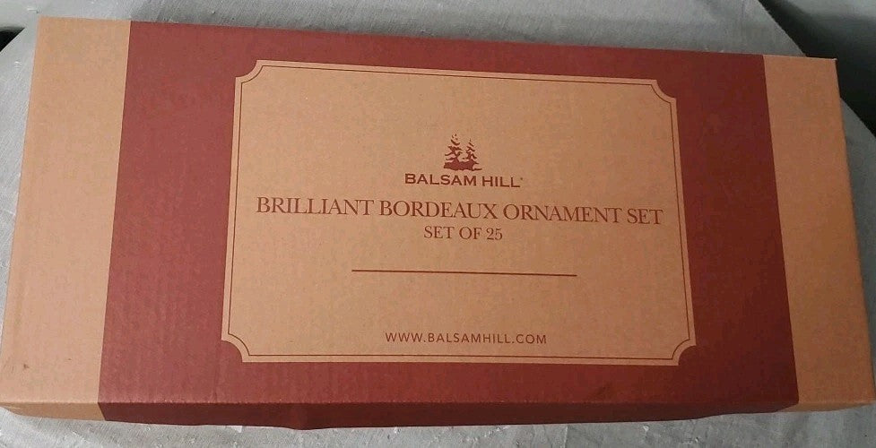 Balsam Hill Brilliant Bordeaux Ornament Set Of 11 Red Beautiful