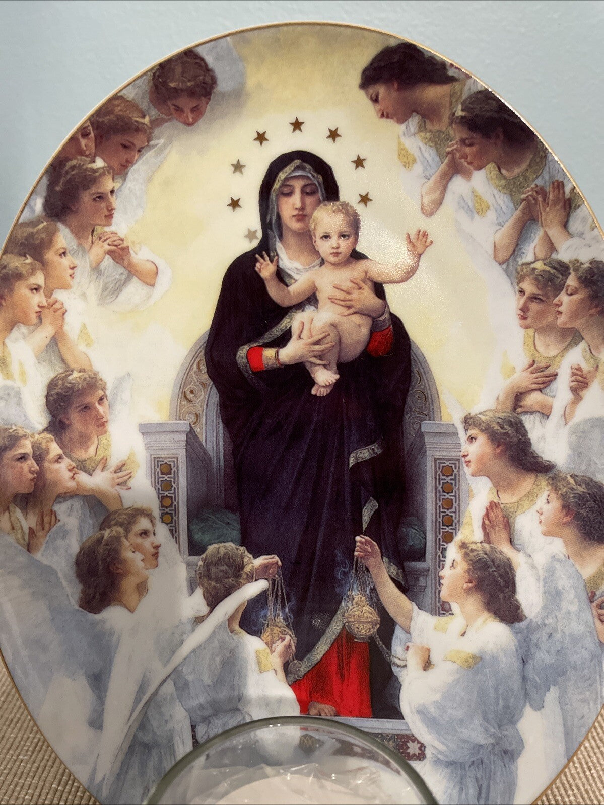 Madonna and Child Jesus Plate/Candle Shrine