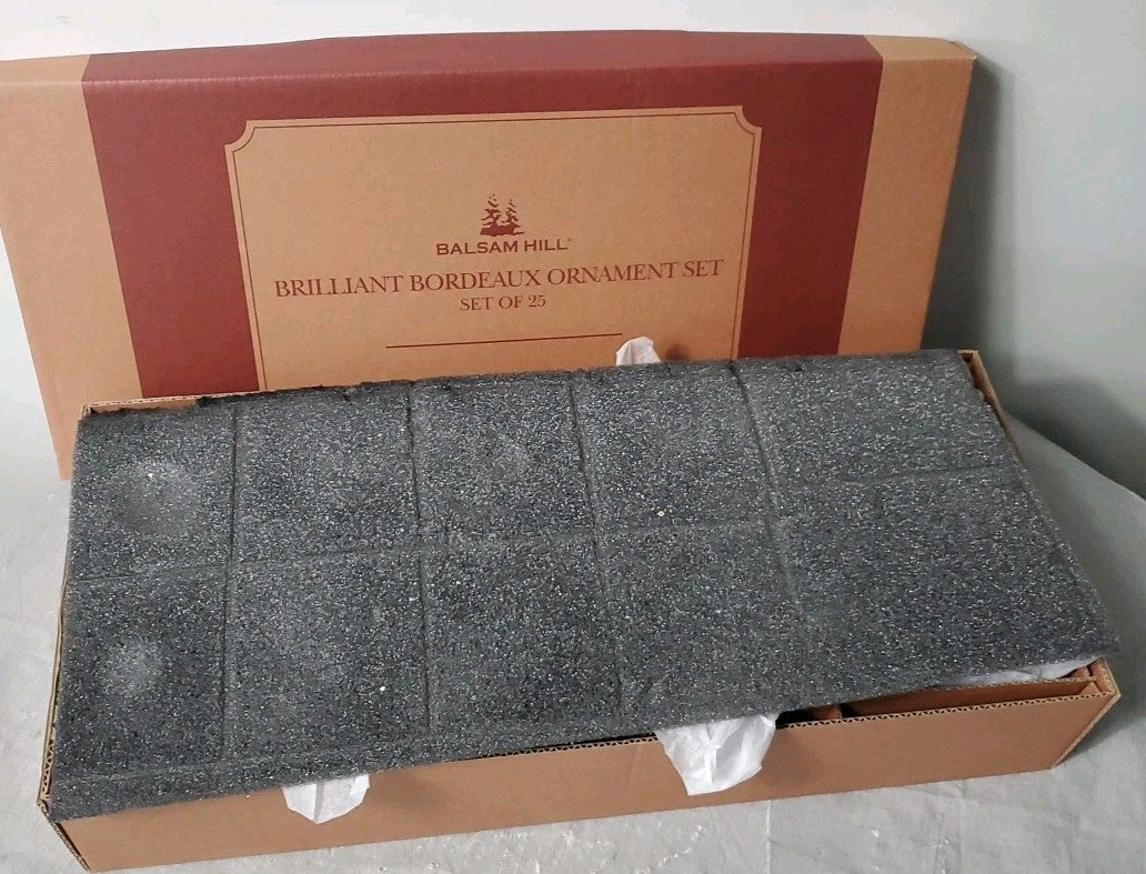Balsam Hill Brilliant Bordeaux Ornament Set Of 11 Red Beautiful