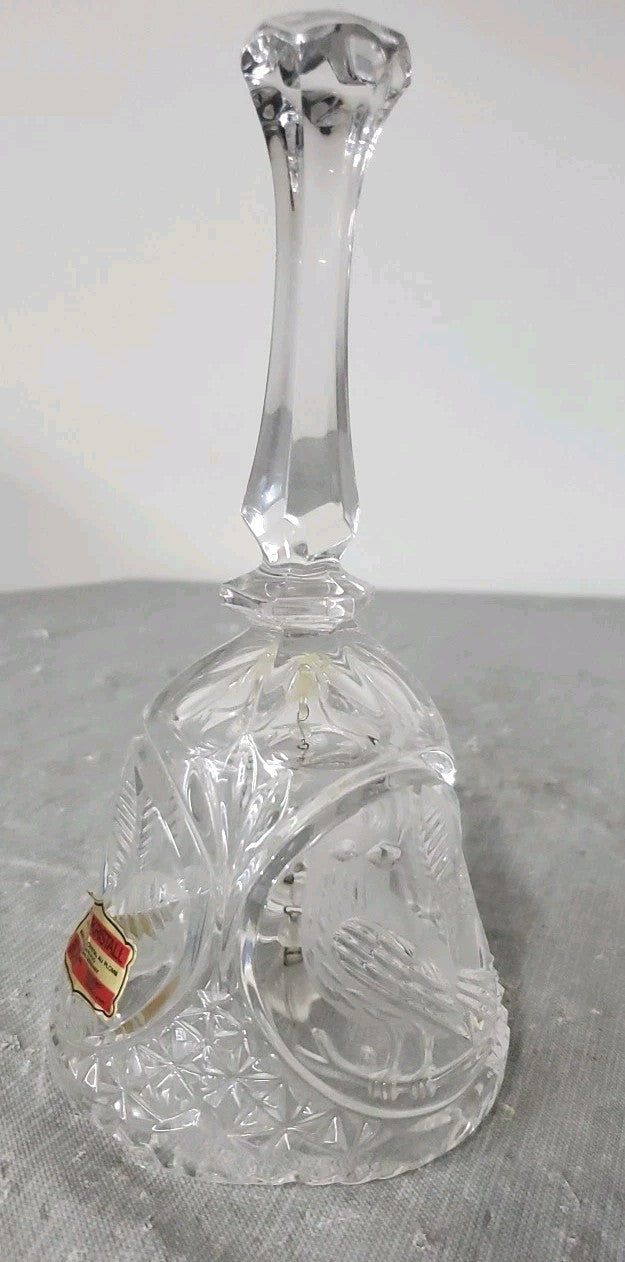 Over 24% Echt Bleikristall Crystal Bell 8" Tall Made In W. Germany Brid Design