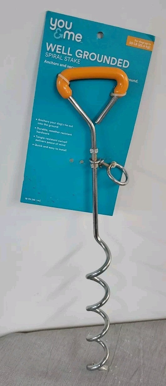 You & Me Well Grounded Spiral Stake 18 inches Dog Anchor New