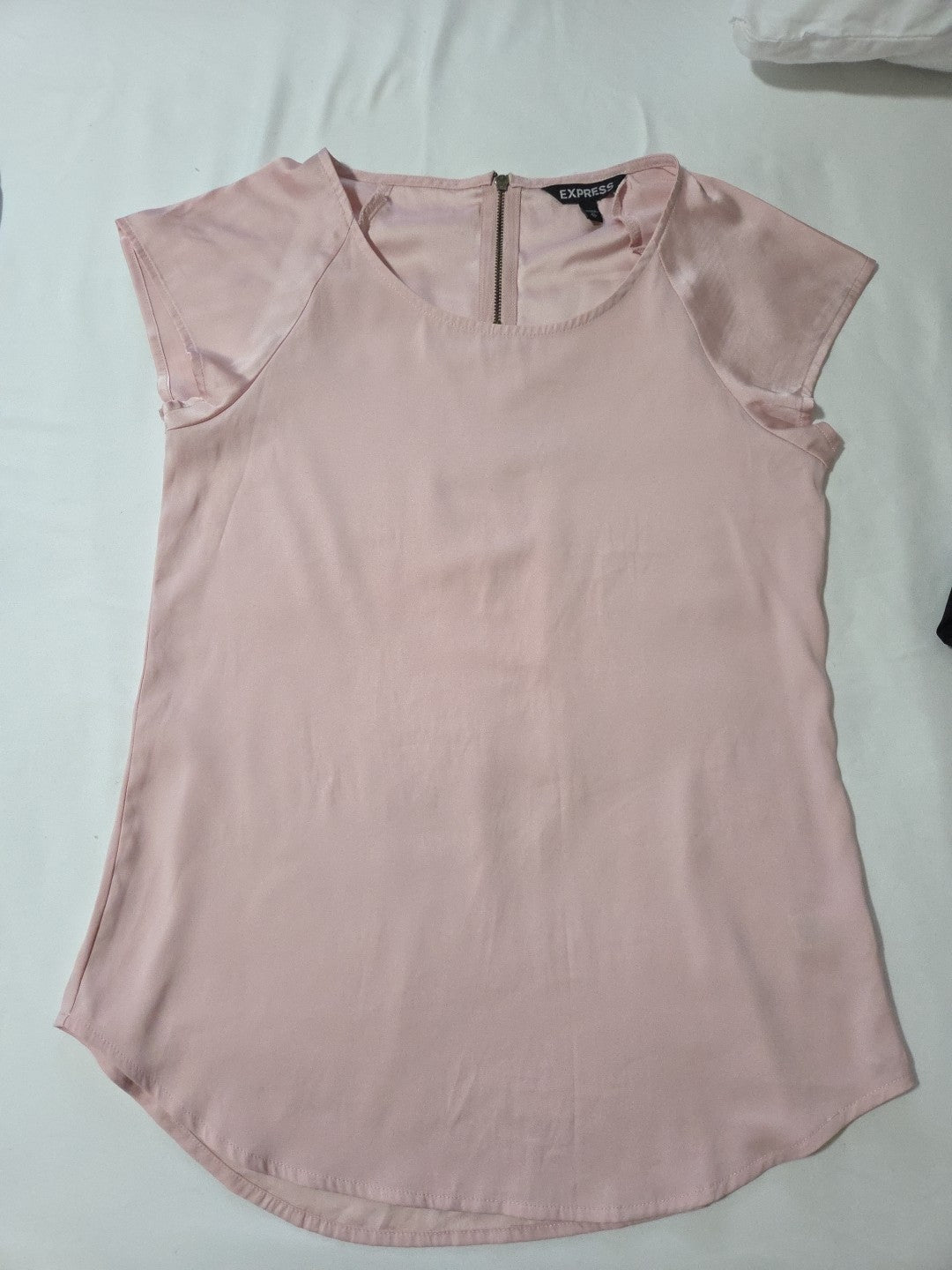 Express Shirt Women's Xs Blush And S Black Top Short Sleeve Blouse .