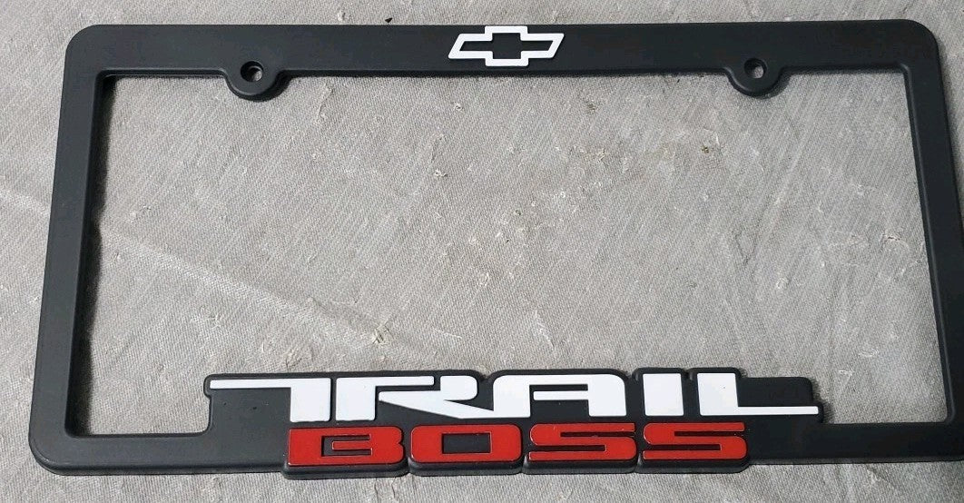 Chevy Trail Boss License Plate Frame 2 Pack New