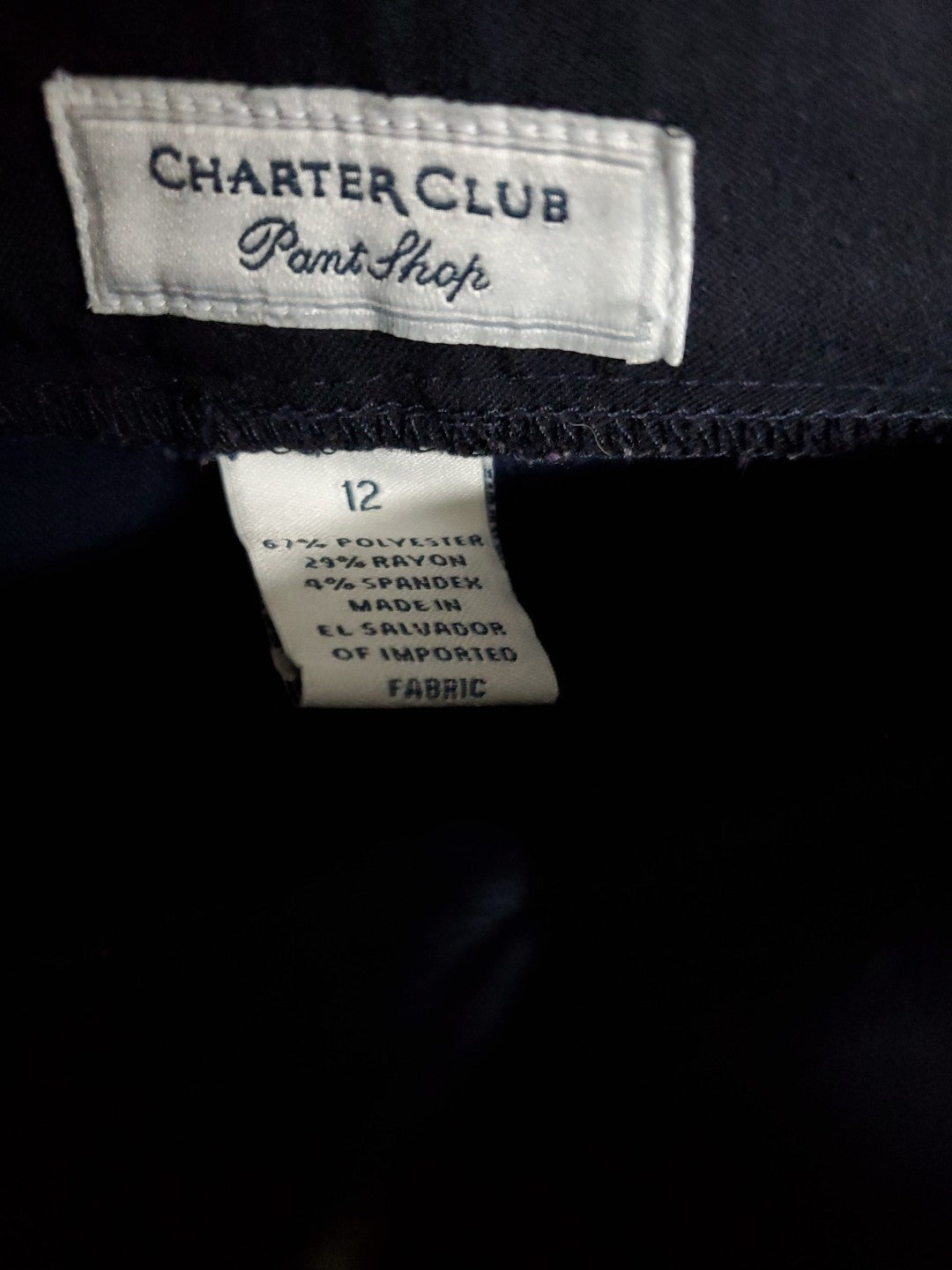Charter Club Womans Black Pants Size 12