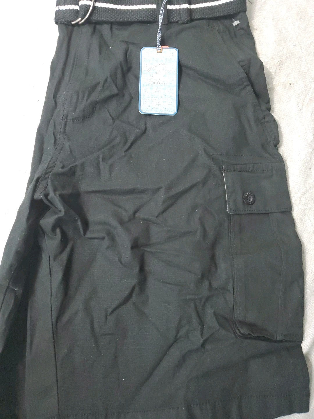 Beverly Hills Polo Club Black Shorts Size 38w Stretch With Belt