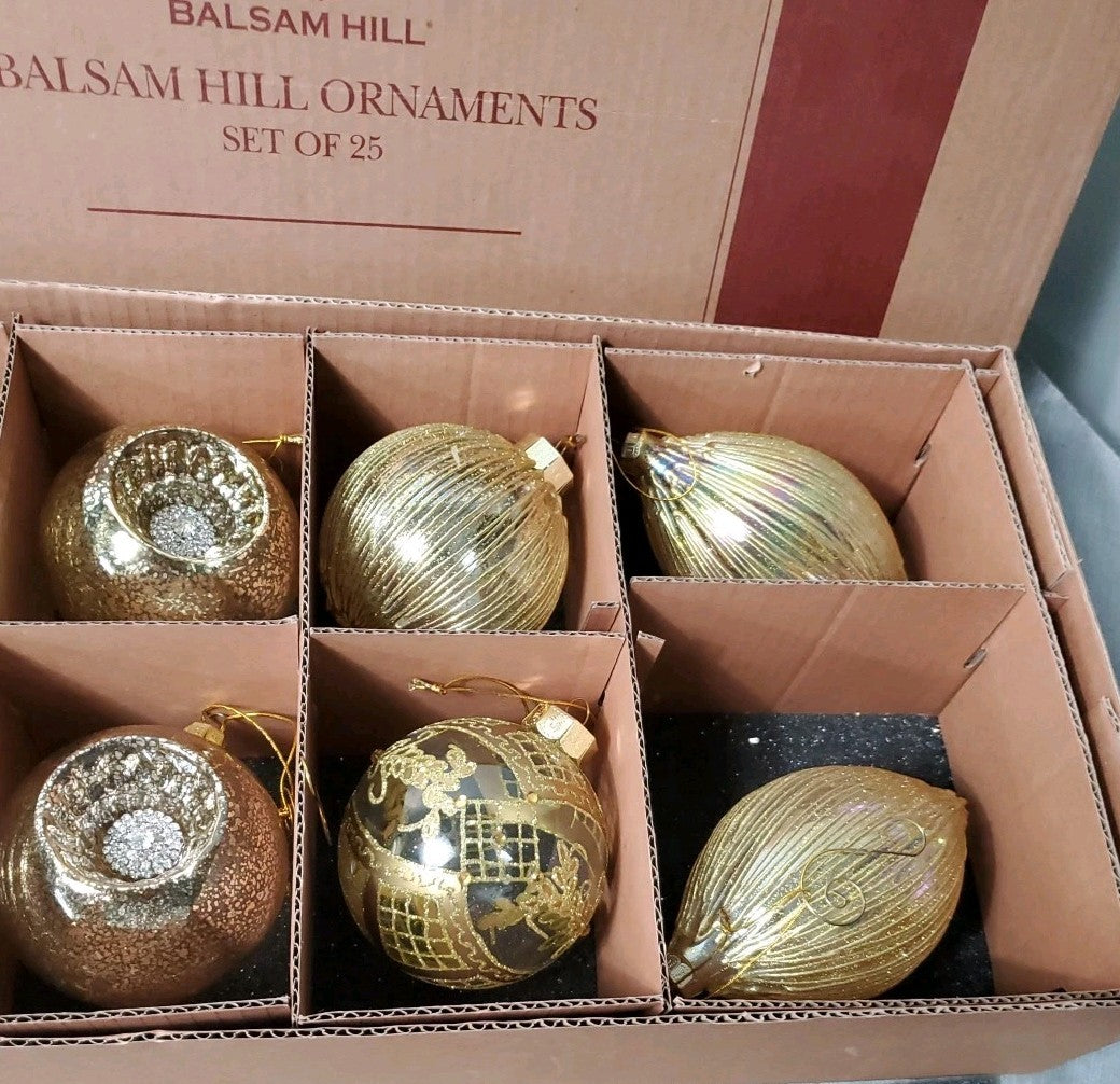 Balsam Hill Ornament Set Of 10 Beautiful Set Ornaments For Trees Gold Color