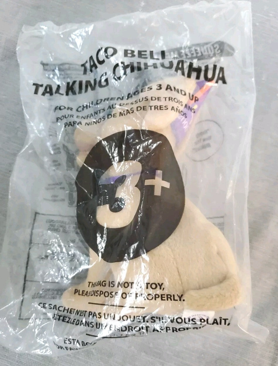 VTG New Year 2000 Taco Bell Talking Chihuahua Plush Dog “Happy New Year, Amigos”