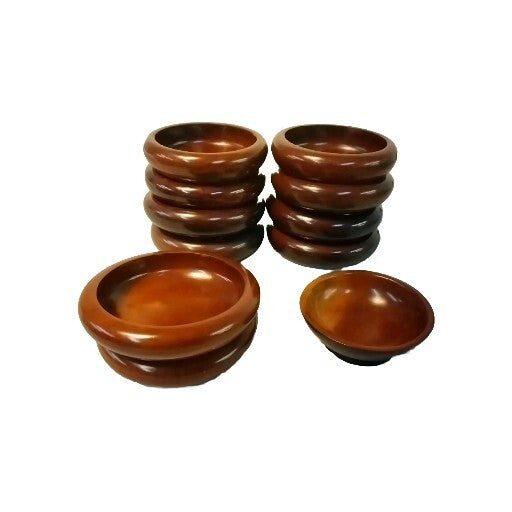  Salad Bowl Set CARIBCRAFT Handmade in Haiti Mid Century  Mahogany 11 Bowls