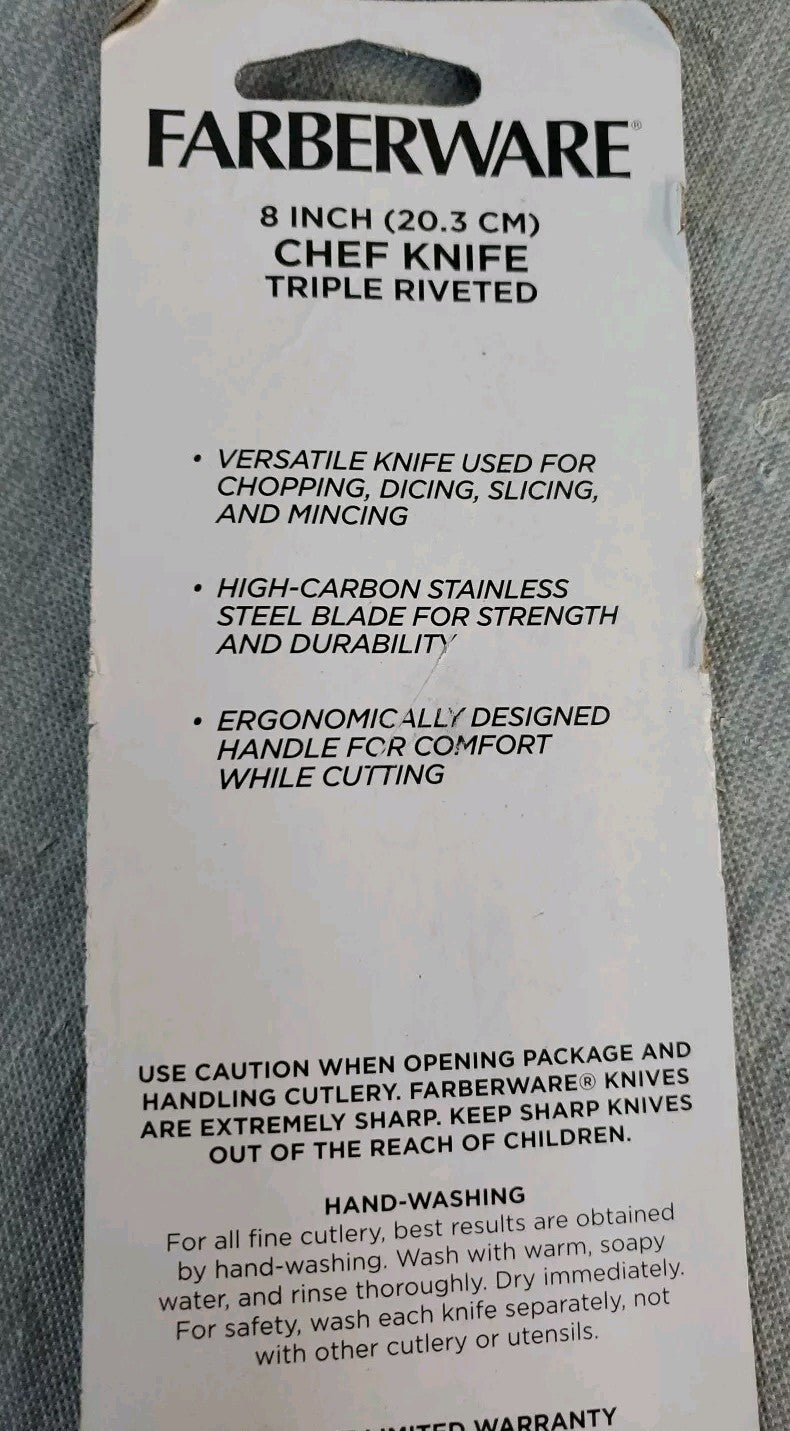 farberware classic series 8" Chef Knife Triple Riveted